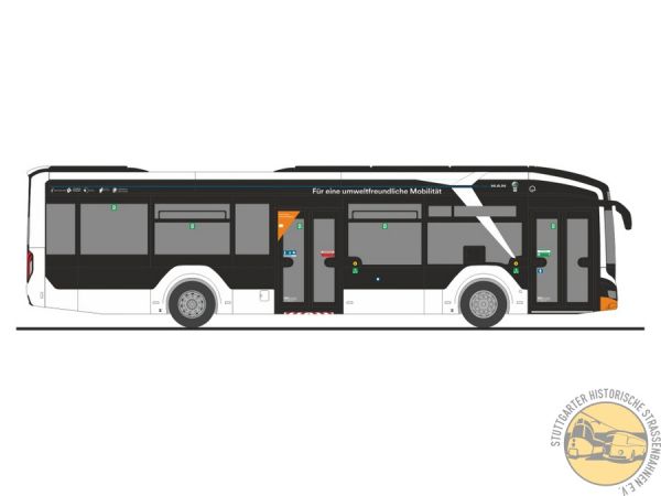 Modellbus "MAN Lion`s City 12 E; WBG, Neuffen // VVS-Design / Linie 199"